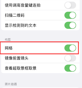 南靖苹果手机维修网点分享iPhone如何开启九宫格构图功能 